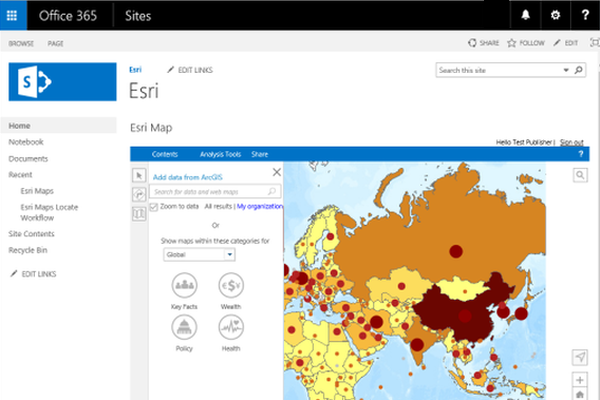 ArcGIS Maps for Sharepoint Screenshot