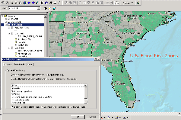 ArcGIS Publisher - Extension Screenshot